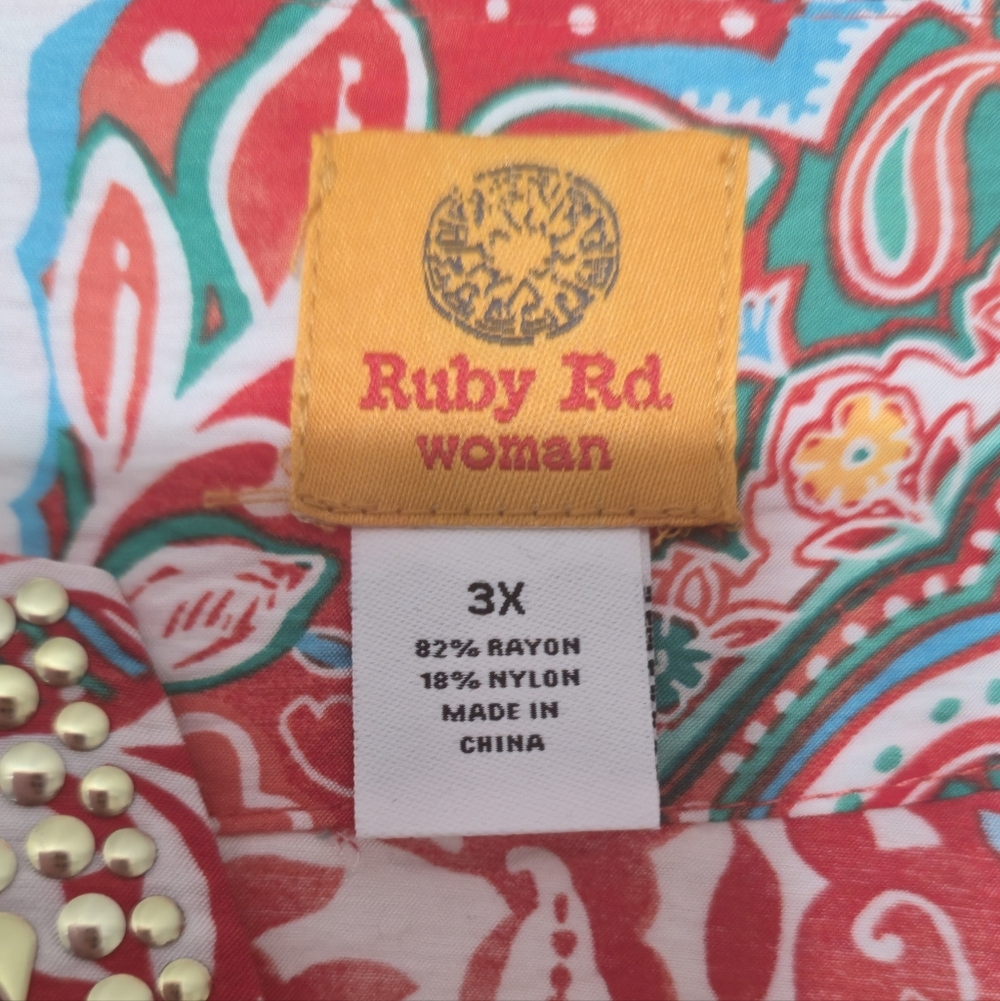 Ruby Rd. Colorful Floral Tunic - Picture 5 of 7